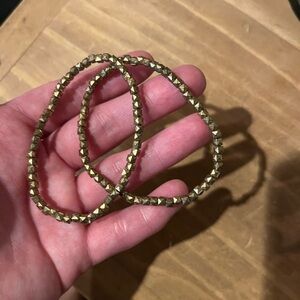 Two stretchy gold bead bracelet